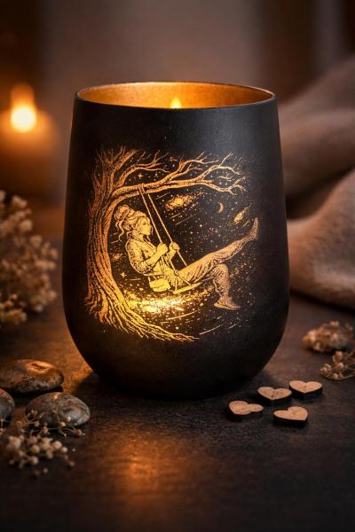 Windlicht „Baum & Schaukel“ – Stimmungsvolle Dekoration mit filigranem Motiv